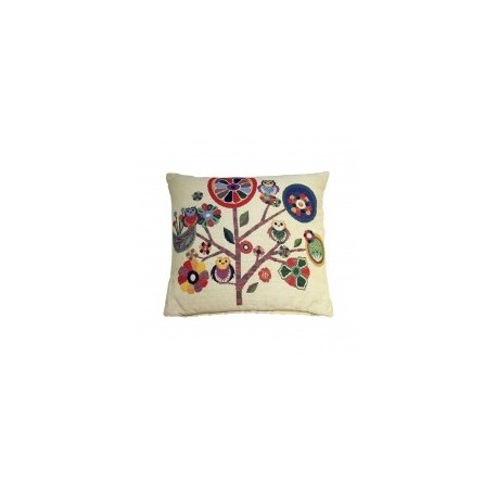 Cojín Decorativo Jardín Búho 45X45 Multicolor